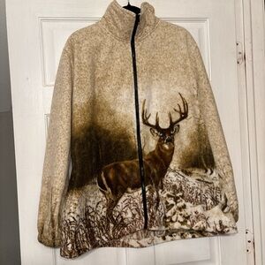 Vintage Print Fleece Jacket